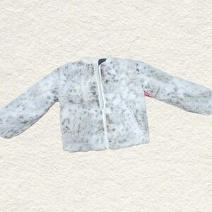 Barefoot Dreams Kids Cozy Faux Fur Jacket - Cream and Gray